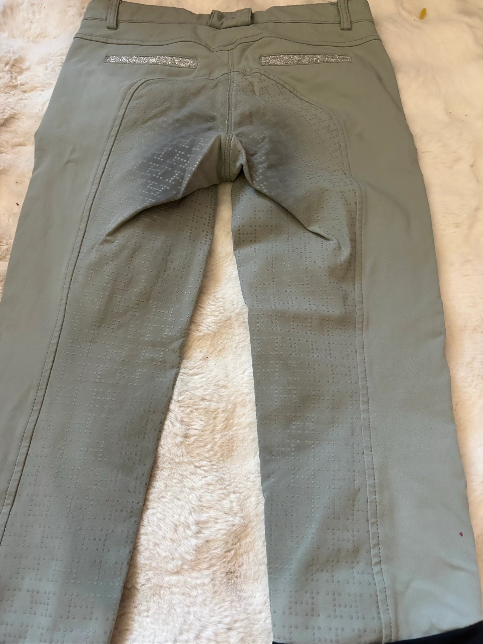 Pantalón de equitación Harcour Equistrian talla 34, color verde salvia claro / gris verde. – photo 6